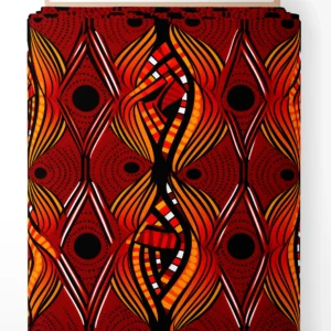 tissu, wax, africain, couture, rouge, jaune